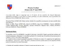 PV Conseil Municipal du 27.05.2020